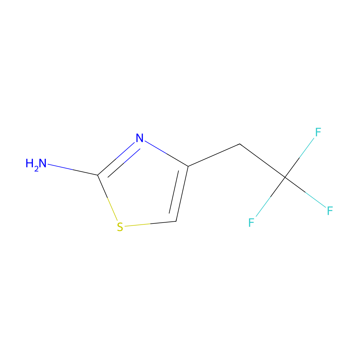 4-(2,2,2-Trifluoroethyl)-1,3-thiazol-2-amine molecular structure, CAS 1566157-82-1