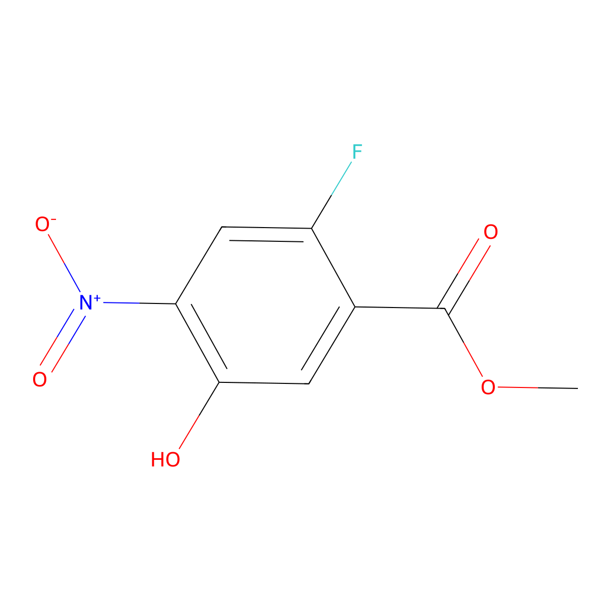 Methyl 2-fluoro-5-hydroxy-4-nitrobenzoate molecular structure, CAS 1566162-09-1