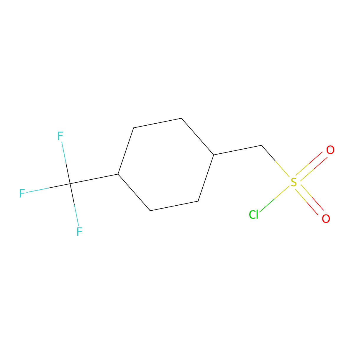 [4-(Trifluoromethyl)cyclohexyl]methanesulfonyl chloride molecular structure, CAS 1566170-80-6