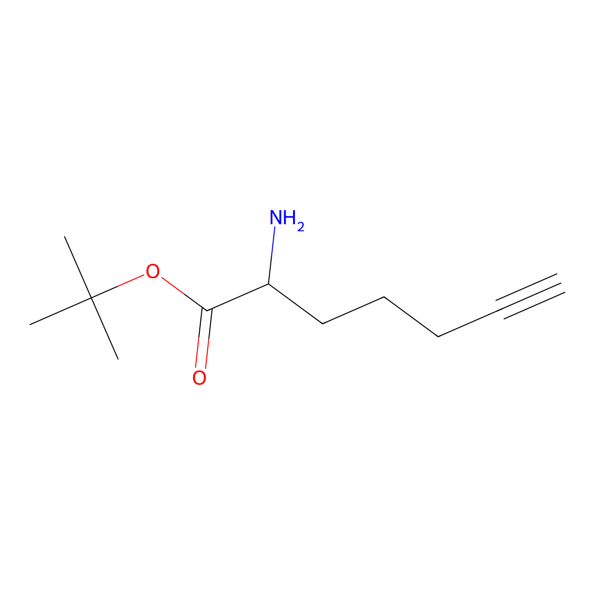 Tert-butyl 2-aminohept-6-ynoate molecular structure, CAS 1566173-24-7