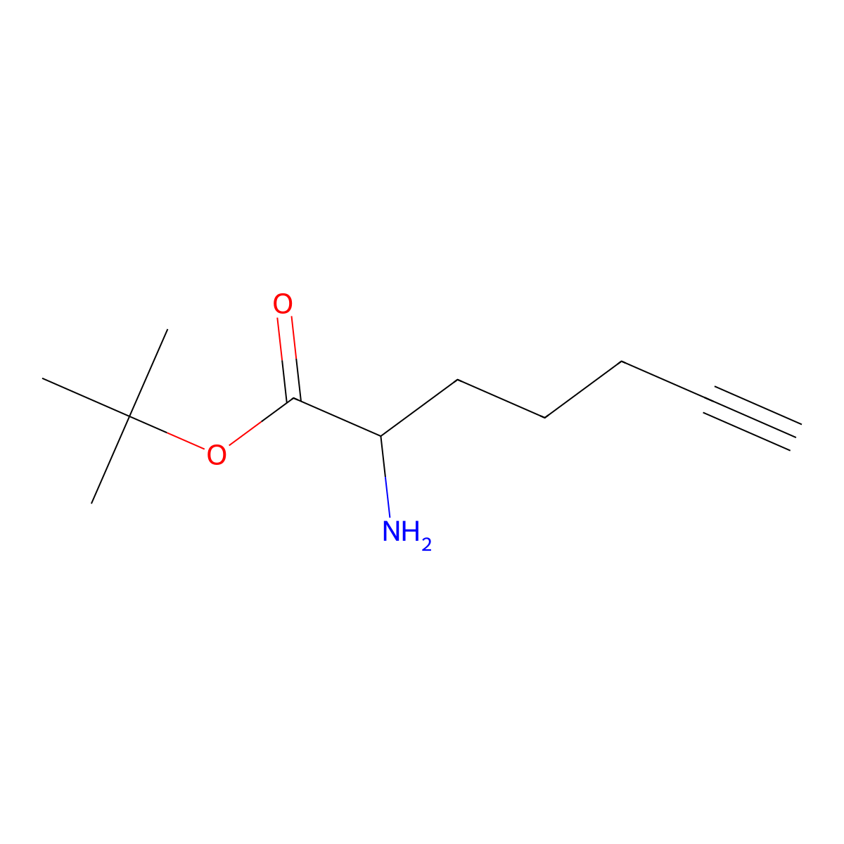 Tert-butyl 2-aminohept-6-ynoate molecular structure, CAS 1566173-24-7