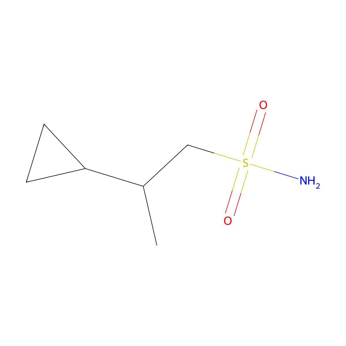 2-Cyclopropylpropane-1-sulfonamide molecular structure, CAS 1566175-24-3