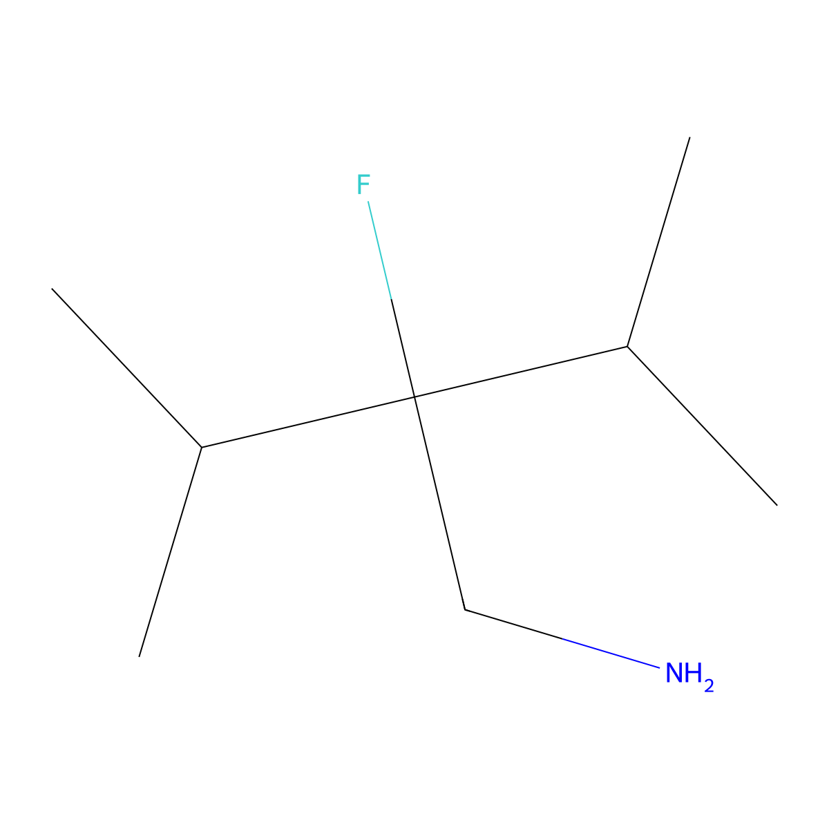 3-(Aminomethyl)-3-fluoro-2,4-dimethylpentane molecular structure, CAS 1566176-52-0
