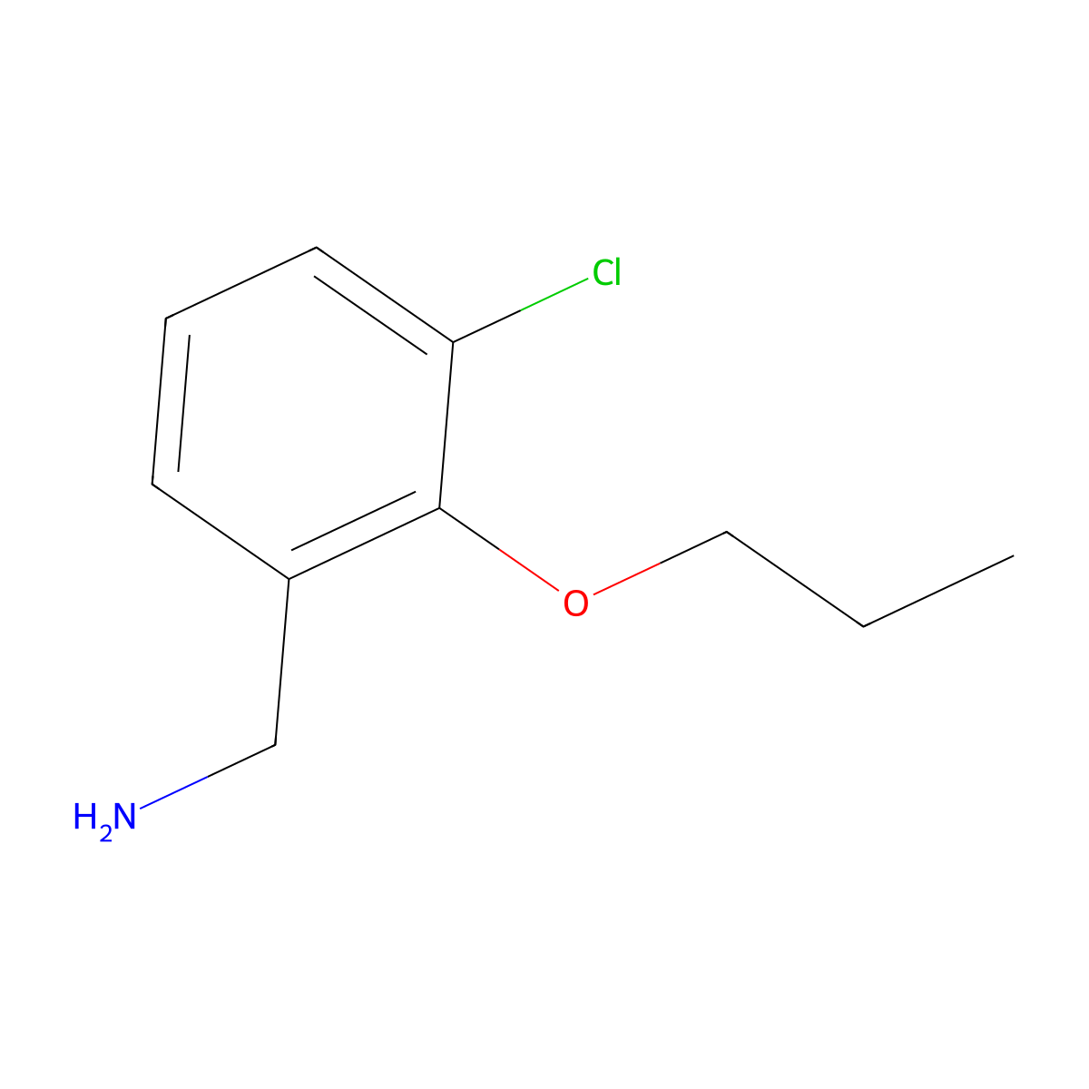 3-Chloro-2-propoxy-benzylamine molecular structure, CAS 1566187-43-6