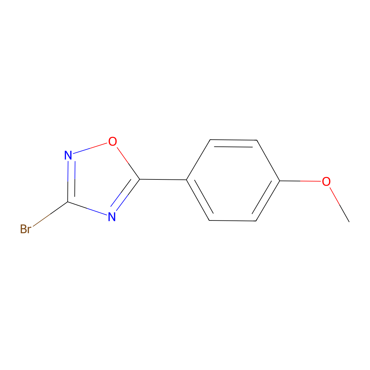 3-Bromo-5-(4-methoxyphenyl)-1,2,4-oxadiazole molecular structure, CAS 1566194-77-1