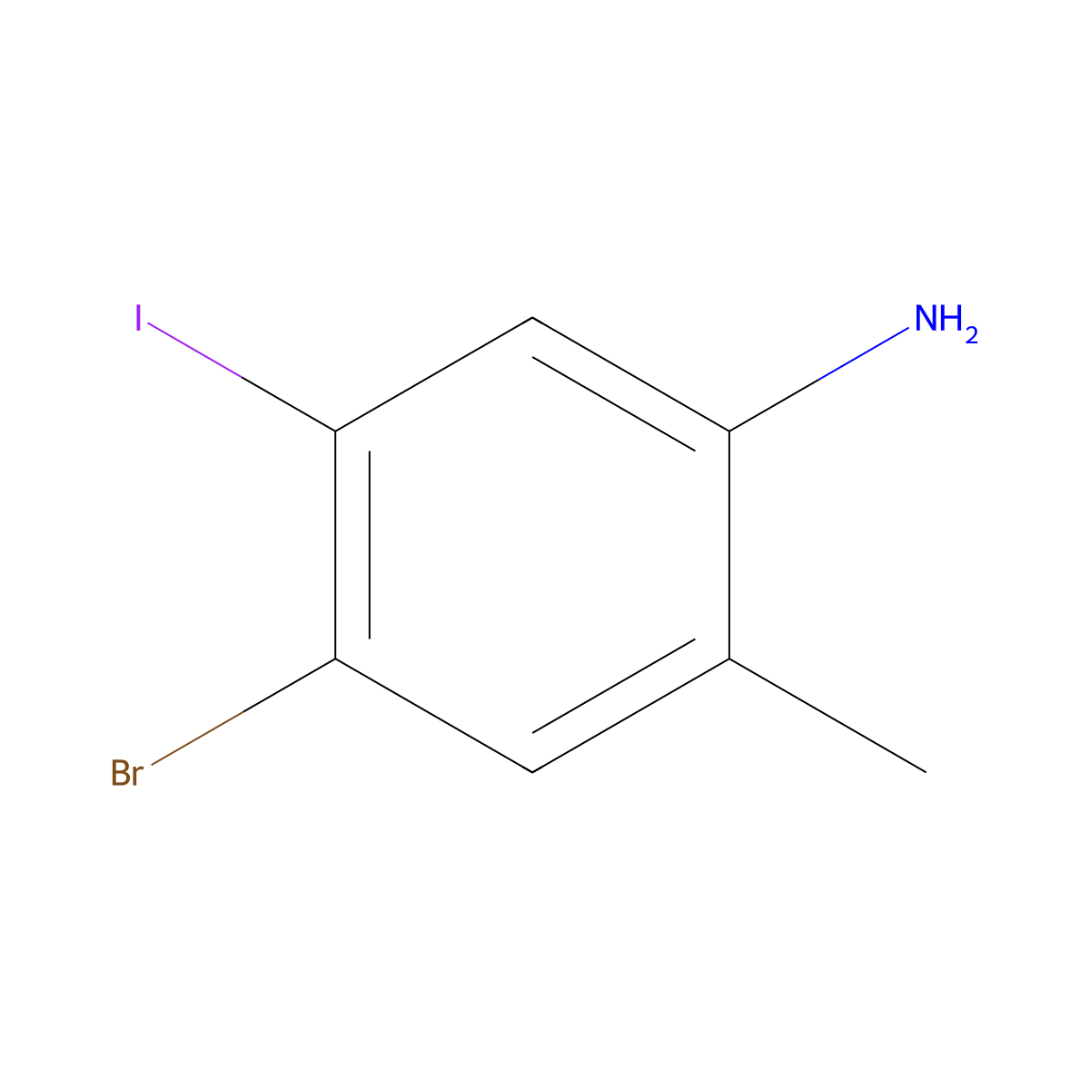 4-Bromo-5-iodo-2-methylaniline molecular structure, CAS 1566199-32-3