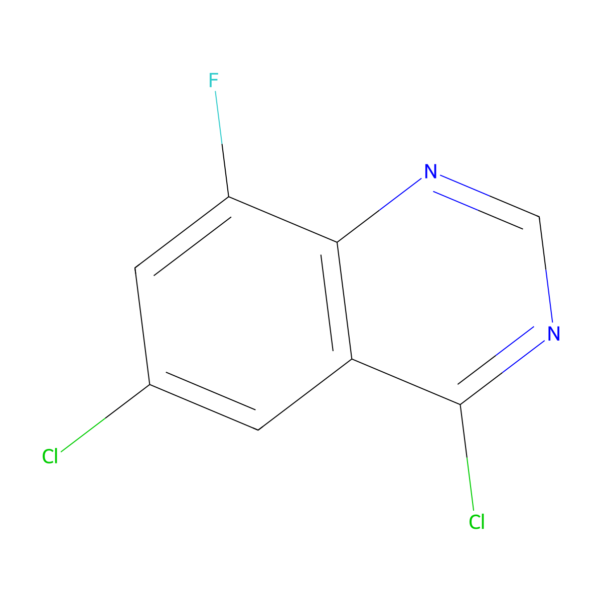 4,6-Dichloro-8-fluoroquinazoline molecular structure, CAS 1566199-66-3