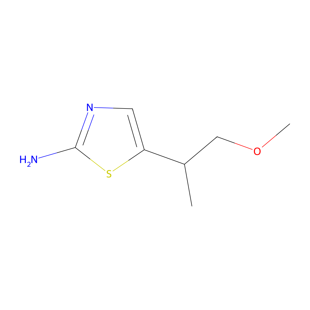 5-(1-Methoxypropan-2-yl)-1,3-thiazol-2-amine molecular structure, CAS 1566203-96-0