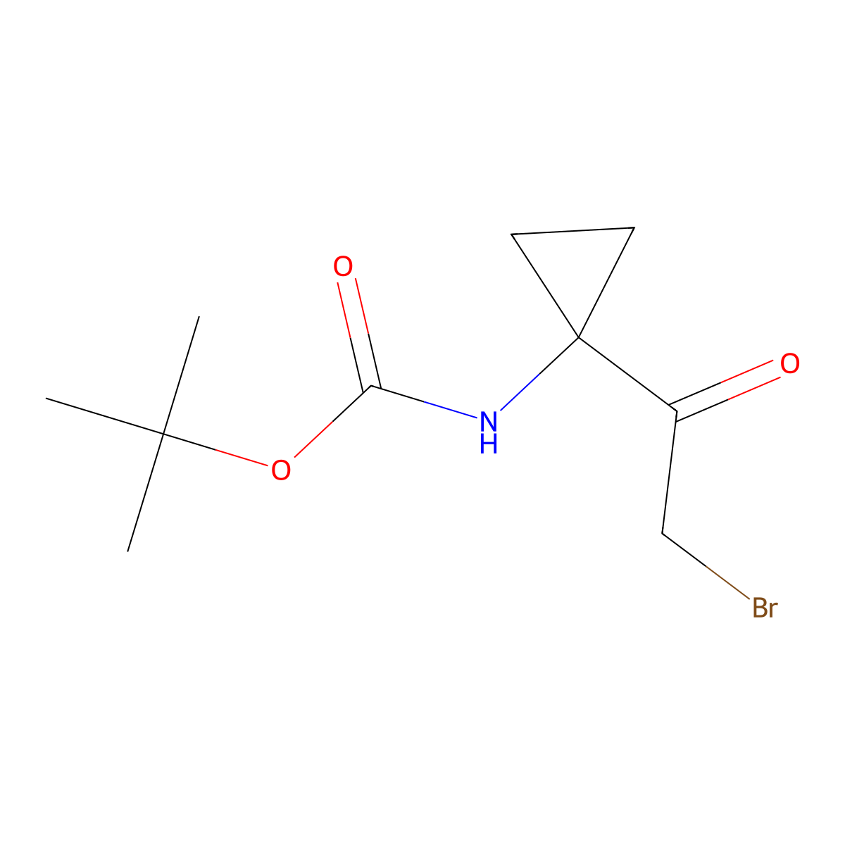 Tert-butyl N-[1-(2-bromoacetyl)cyclopropyl]carbamate molecular structure, CAS 1566209-22-0