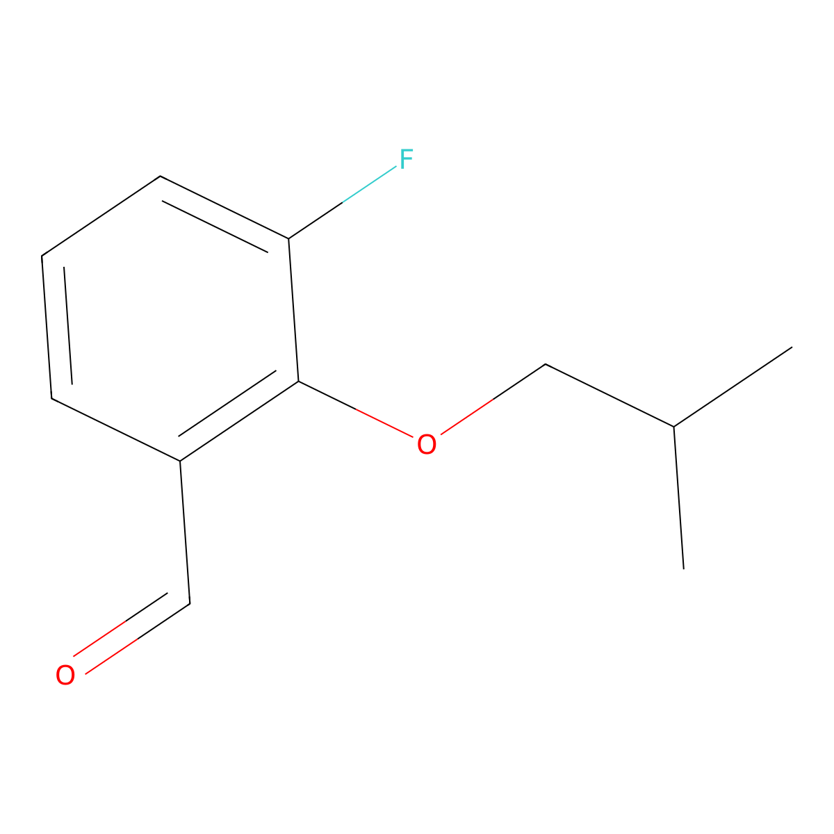 3-Fluoro-2-(2-methylpropoxy)benzaldehyde molecular structure, CAS 1566210-79-4