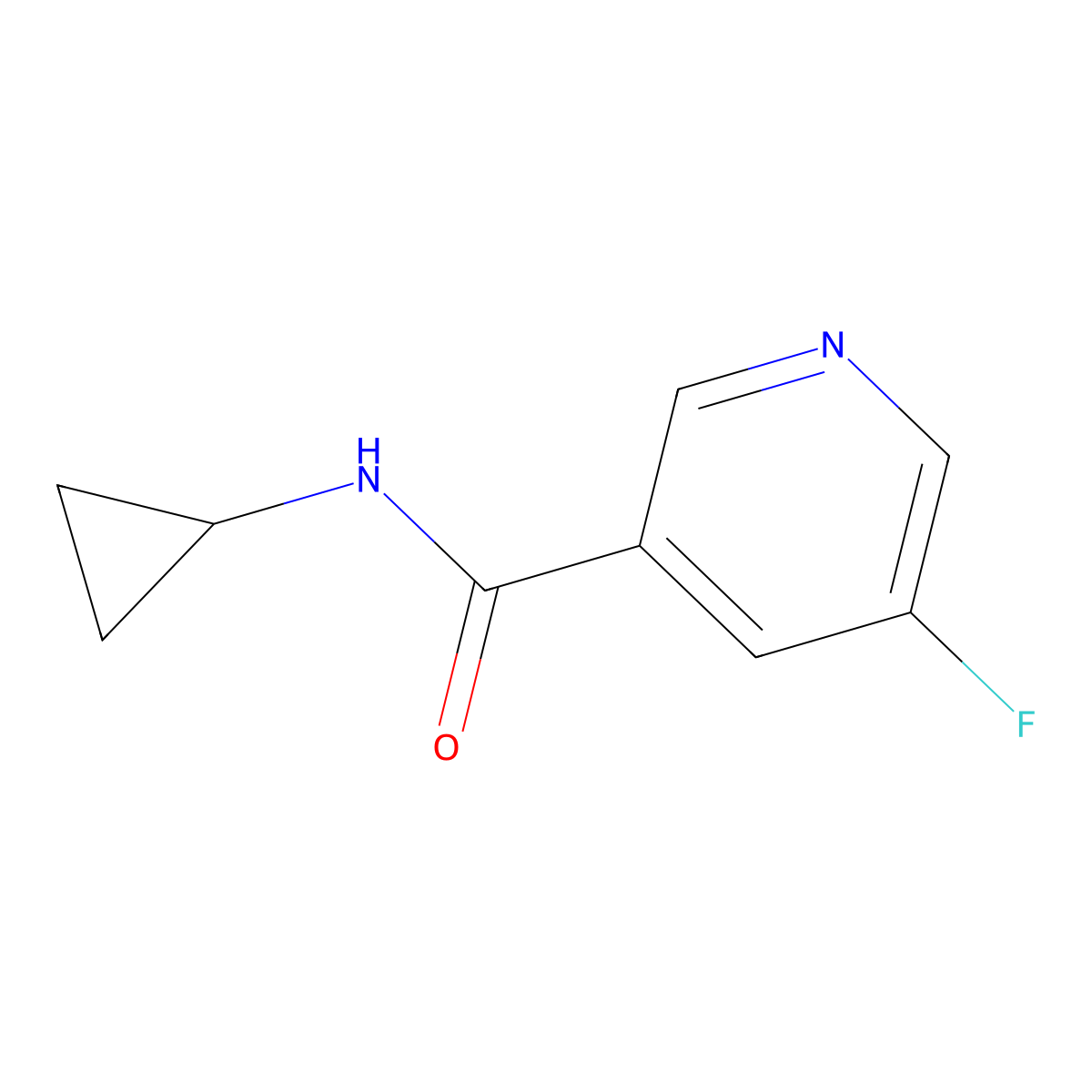N-cyclopropyl-5-fluoropyridine-3-carboxamide molecular structure, CAS 1566212-54-1