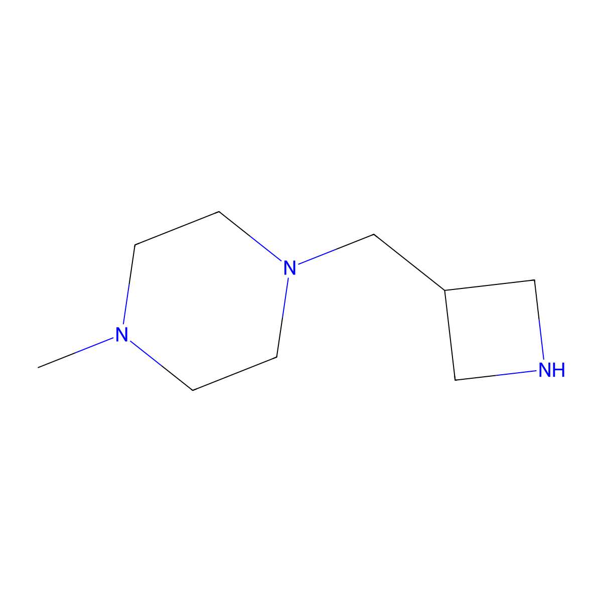 1-[(Azetidin-3-yl)methyl]-4-methylpiperazine molecular structure, CAS 1566215-73-3