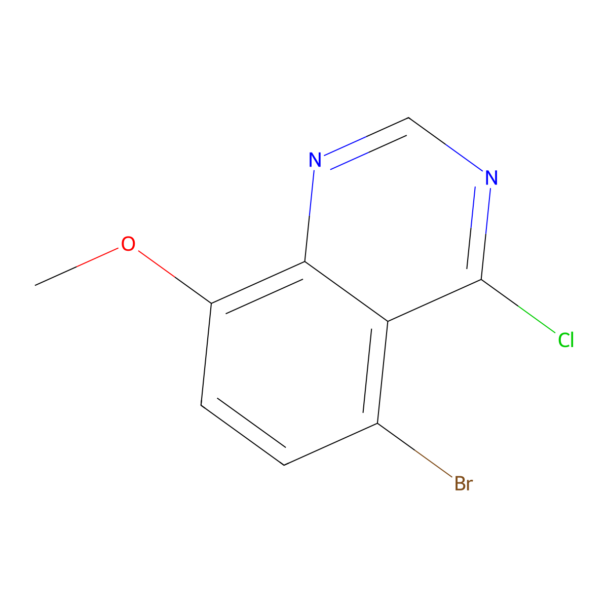 5-Bromo-4-chloro-8-methoxyquinazoline molecular structure, CAS 1566220-32-3