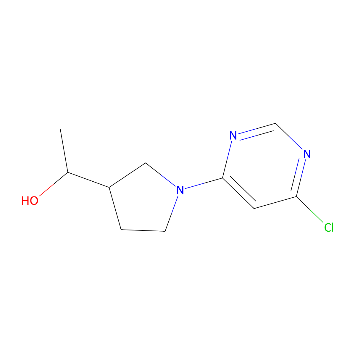 1-[1-(6-Chloropyrimidin-4-yl)pyrrolidin-3-yl]ethan-1-ol molecular structure, CAS 1566223-69-5