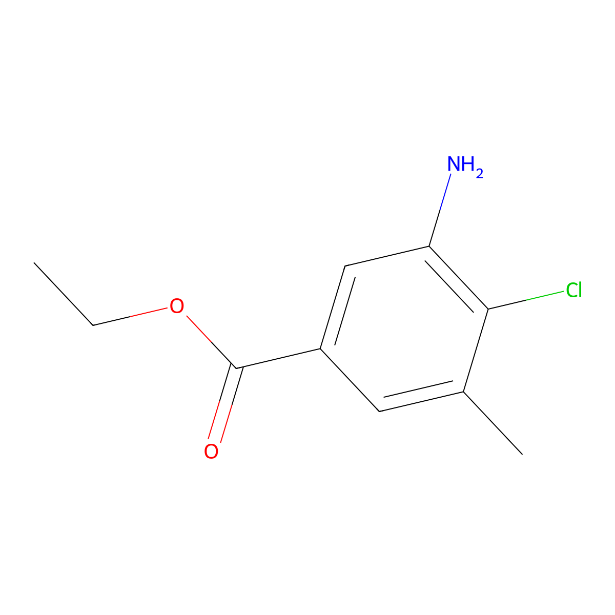 Ethyl 3-amino-4-chloro-5-methylbenzoate molecular structure, CAS 1566235-42-4