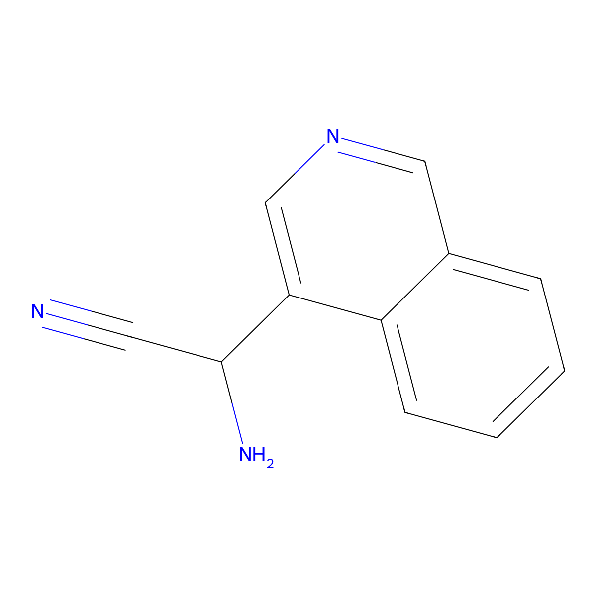 2-Amino-2-(isoquinolin-4-yl)acetonitrile molecular structure, CAS 1566242-88-3