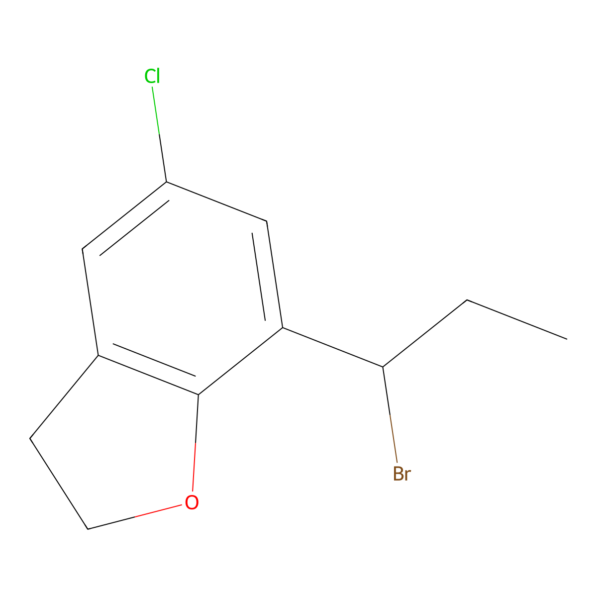 7-(1-Bromopropyl)-5-chloro-2,3-dihydro-1-benzofuran molecular structure, CAS 1566263-95-3