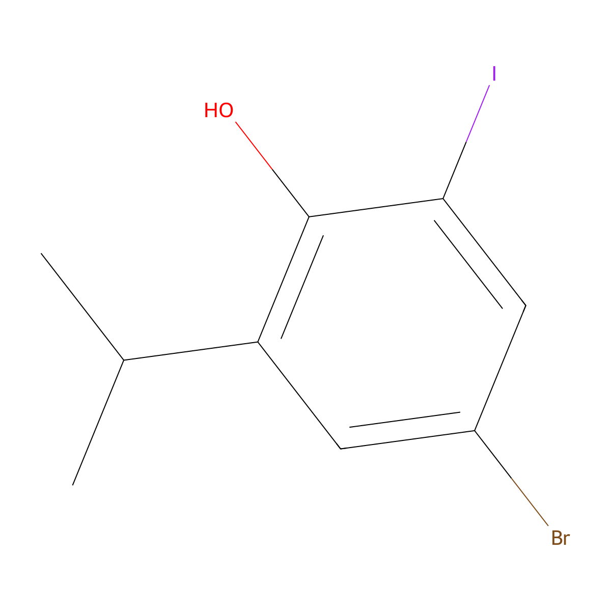 4-Bromo-2-iodo-6-isopropylphenol molecular structure, CAS 1566274-73-4