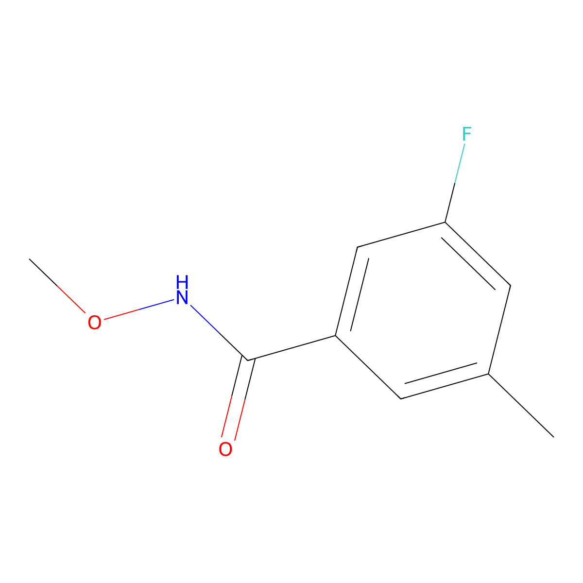 3-fluoro-N-methoxy-5-methylbenzamide molecular structure, CAS 1566276-89-8