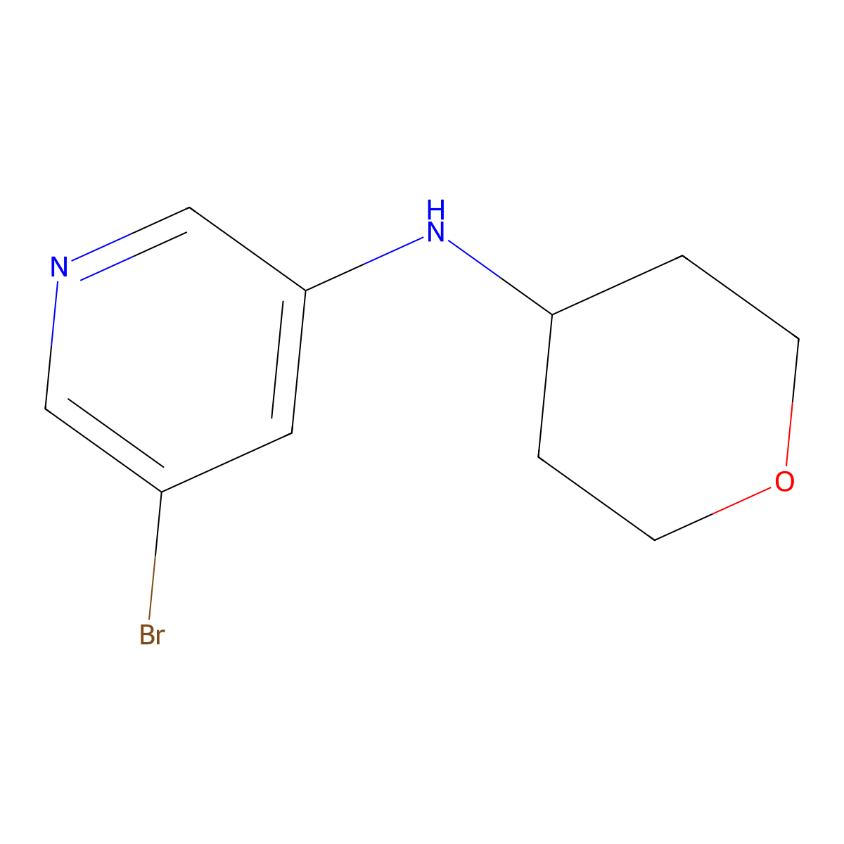 5-Bromo-N-(oxan-4-yl)pyridin-3-amine molecular structure, CAS 1566276-94-5