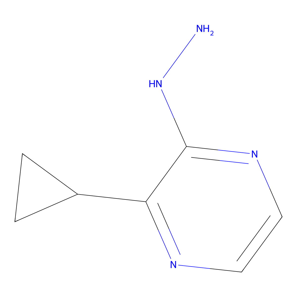2-Cyclopropyl-3-hydrazinylpyrazine molecular structure, CAS 1566279-41-1