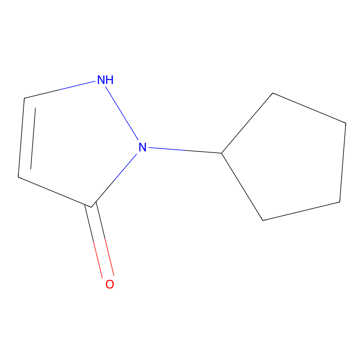 1-cyclopentyl-1H-pyrazol-5-ol molecular structure, CAS 1566287-80-6