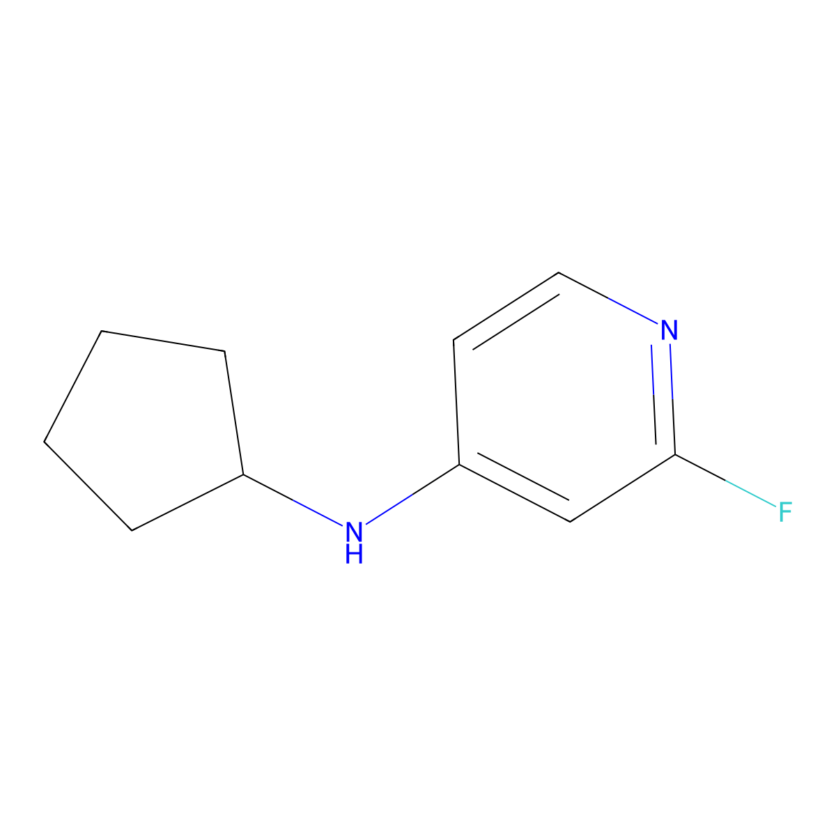 N-cyclopentyl-2-fluoropyridin-4-amine molecular structure, CAS 1566297-18-4