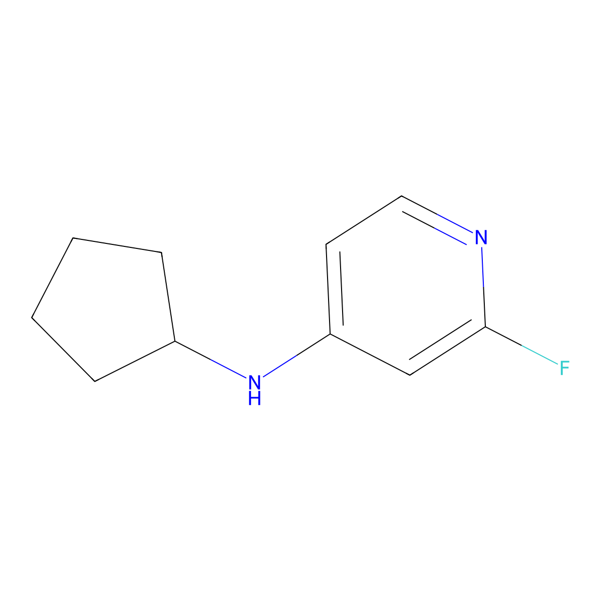 N-cyclopentyl-2-fluoropyridin-4-amine molecular structure, CAS 1566297-18-4