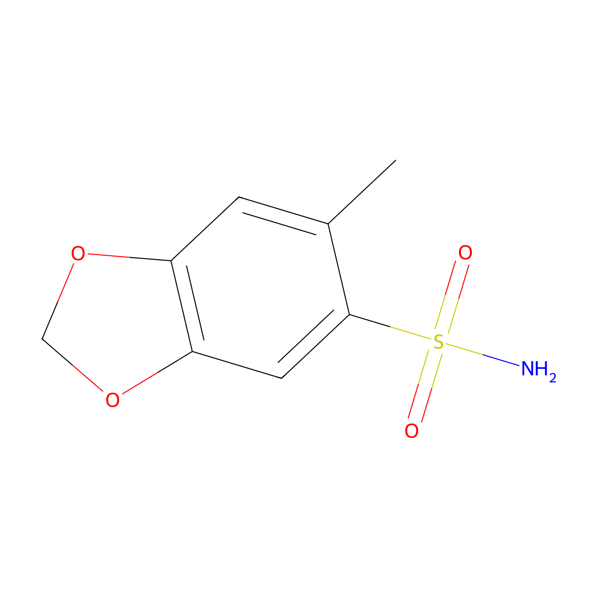 6-Methyl-1,3-dioxaindane-5-sulfonamide molecular structure, CAS 1566299-34-0