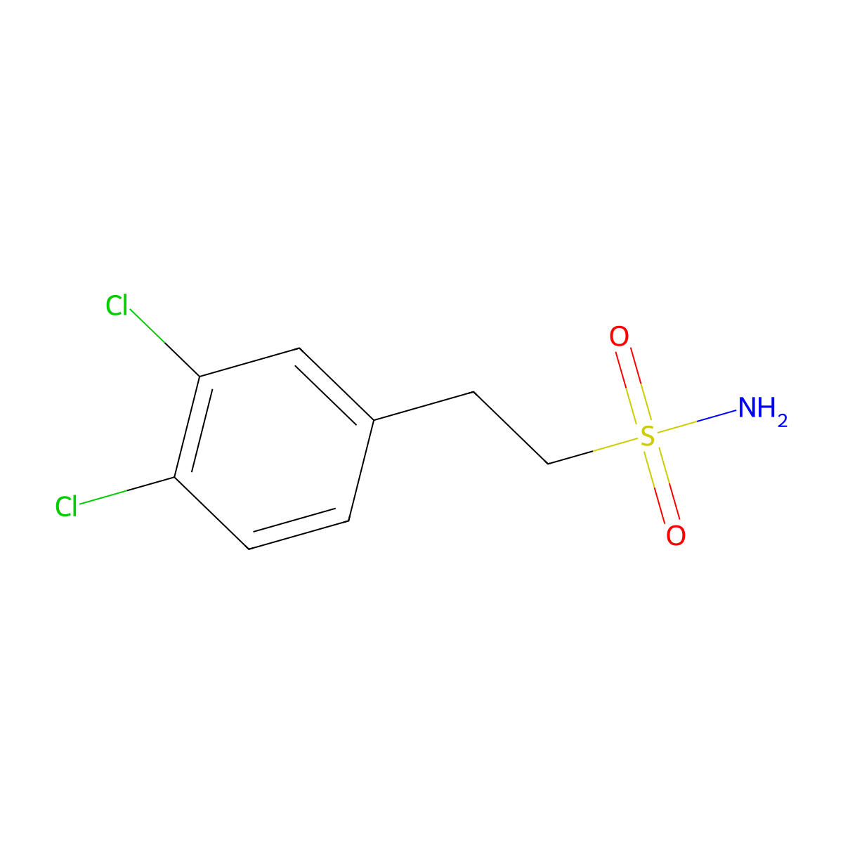 2-(3,4-Dichlorophenyl)ethane-1-sulfonamide molecular structure, CAS 1566301-97-0