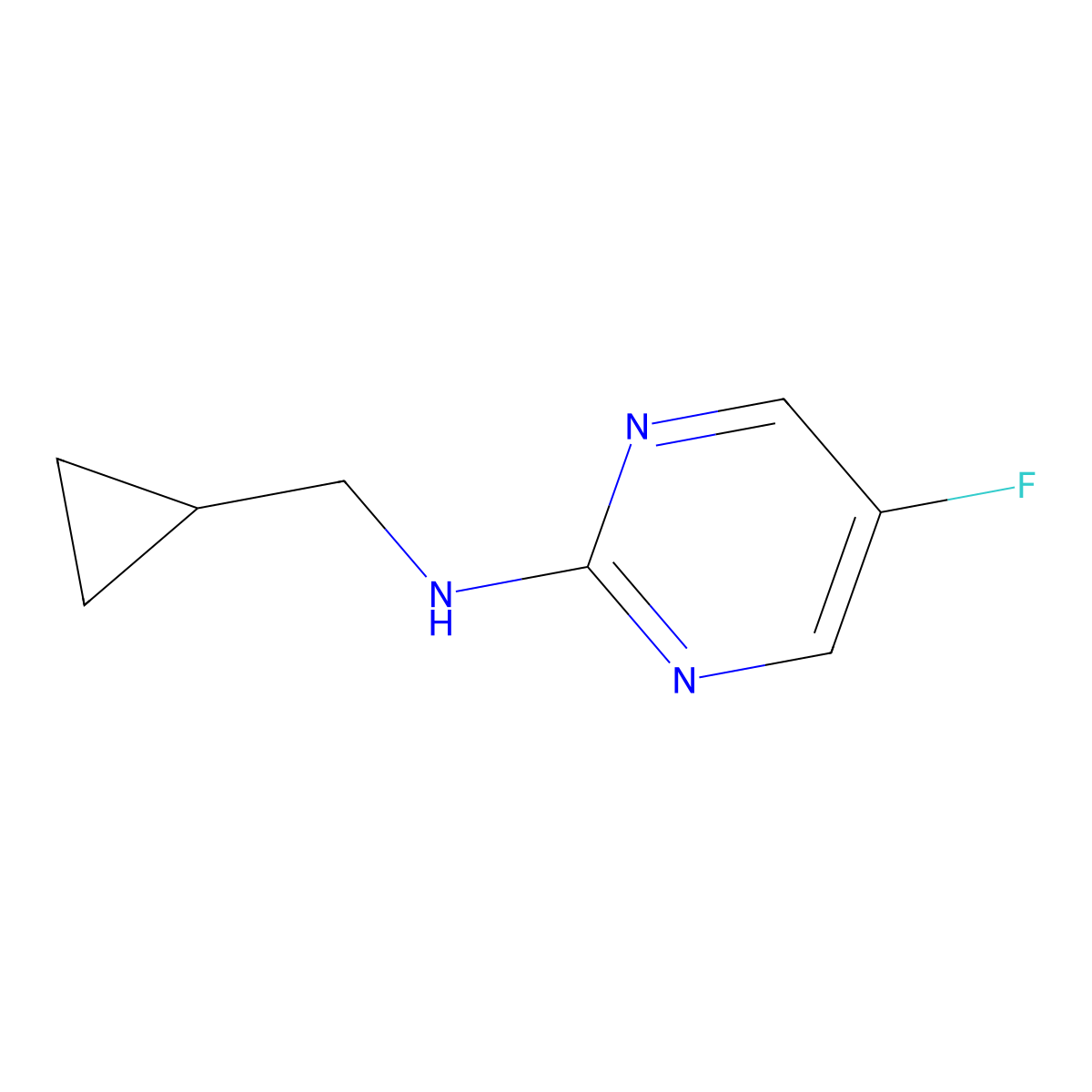 N-(cyclopropylmethyl)-5-fluoropyrimidin-2-amine molecular structure, CAS 1566302-87-1
