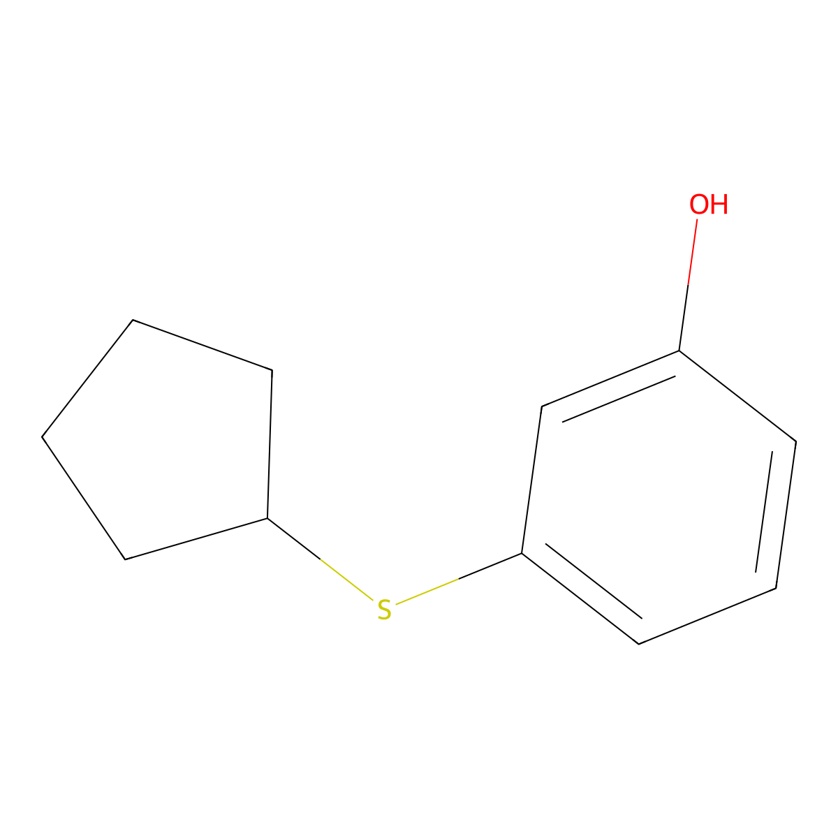 3-(Cyclopentylsulfanyl)phenol molecular structure, CAS 1566305-07-4