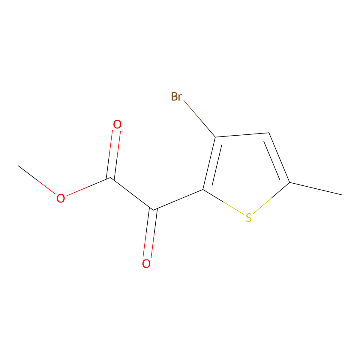 Methyl 3-bromo-5-methyl-|A-oxo-2-thiopheneacetate molecular structure, CAS 1566306-05-5