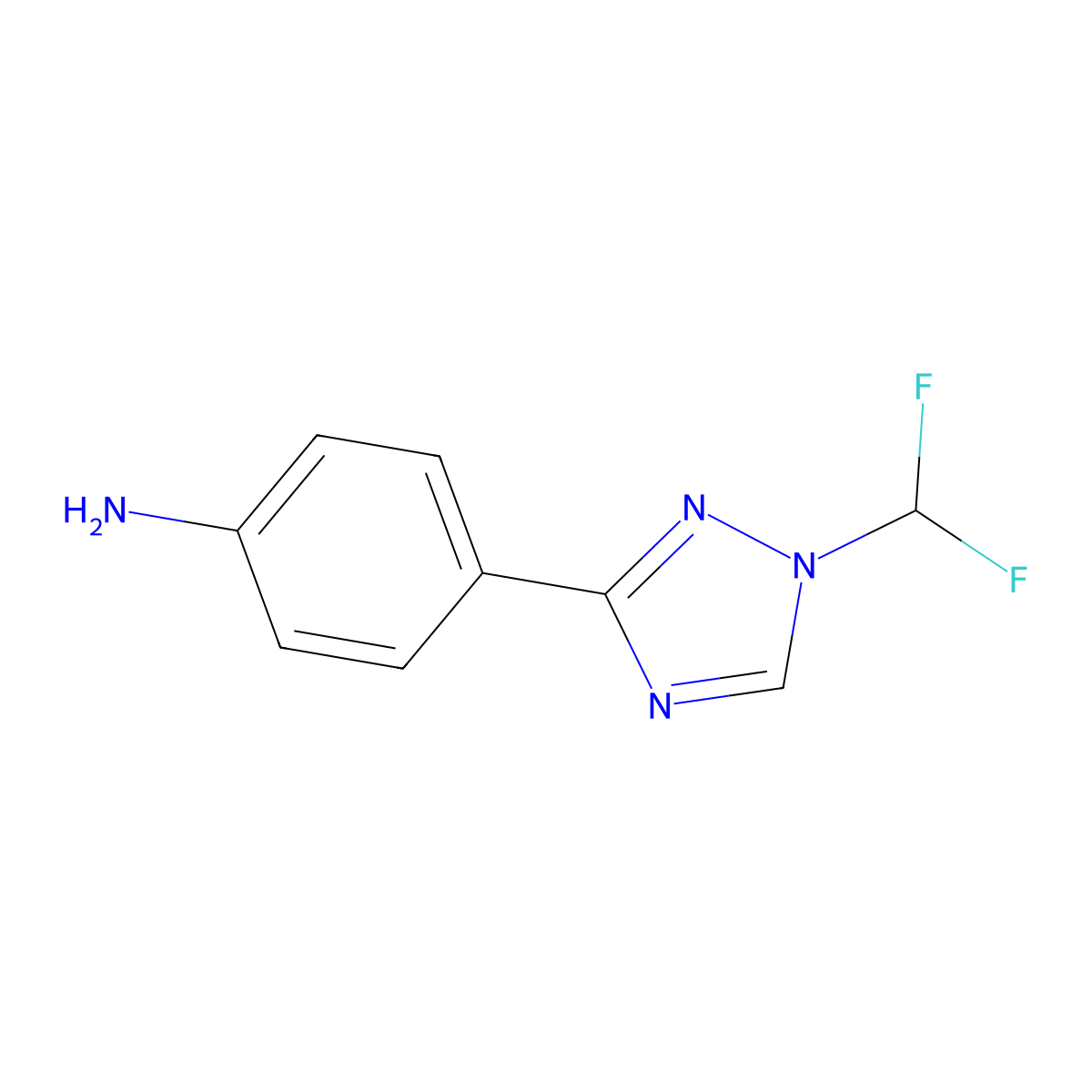 4-[1-(difluoromethyl)-1H-1,2,4-triazol-3-yl]aniline molecular structure, CAS 1566309-93-0