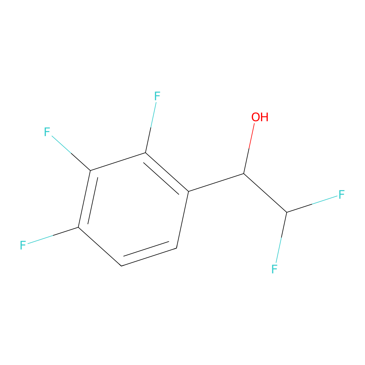 2,2-Difluoro-1-(2,3,4-trifluorophenyl)ethan-1-ol molecular structure, CAS 1566310-93-7