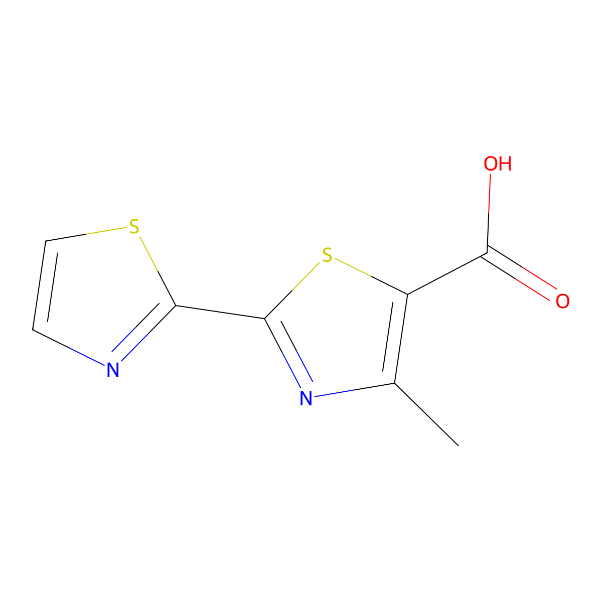 4-Methyl-2-(1,3-thiazol-2-yl)-1,3-thiazole-5-carboxylic acid molecular structure, CAS 1566313-62-9