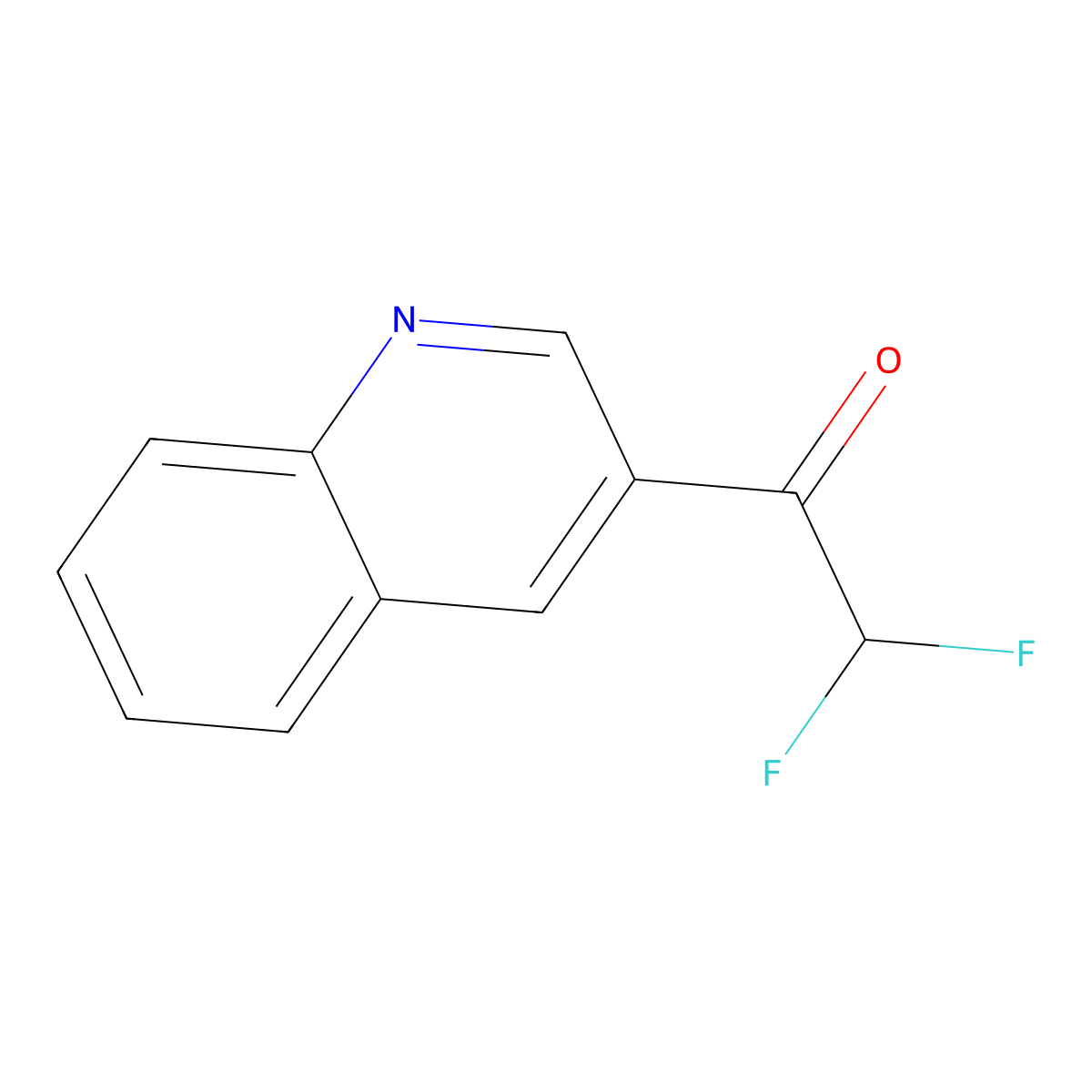 2,2-Difluoro-1-(quinolin-3-yl)ethan-1-one molecular structure, CAS 1566316-80-0