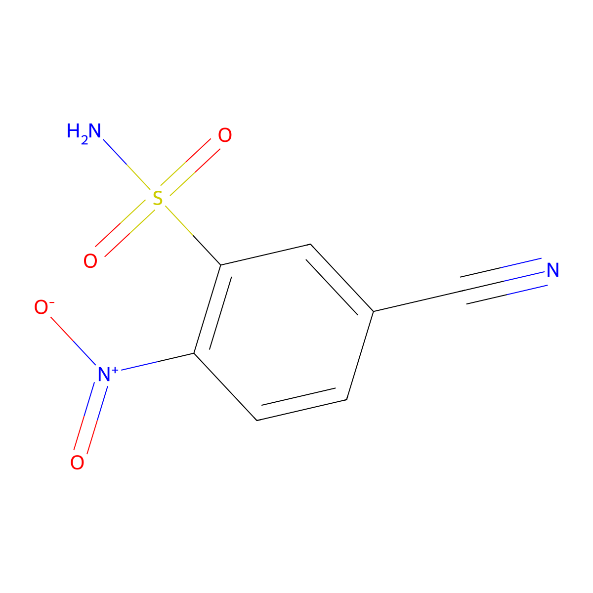 5-Cyano-2-nitrobenzene-1-sulfonamide molecular structure, CAS 1566320-29-3