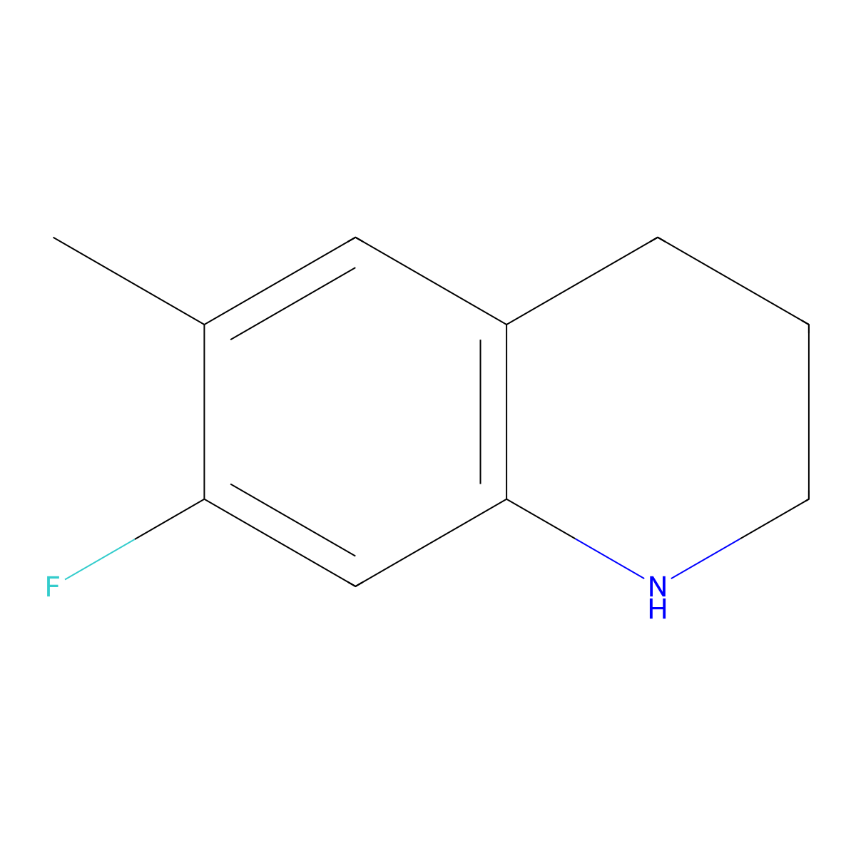 7-Fluoro-6-methyl-1,2,3,4-tetrahydroquinoline molecular structure, CAS 1566322-29-9