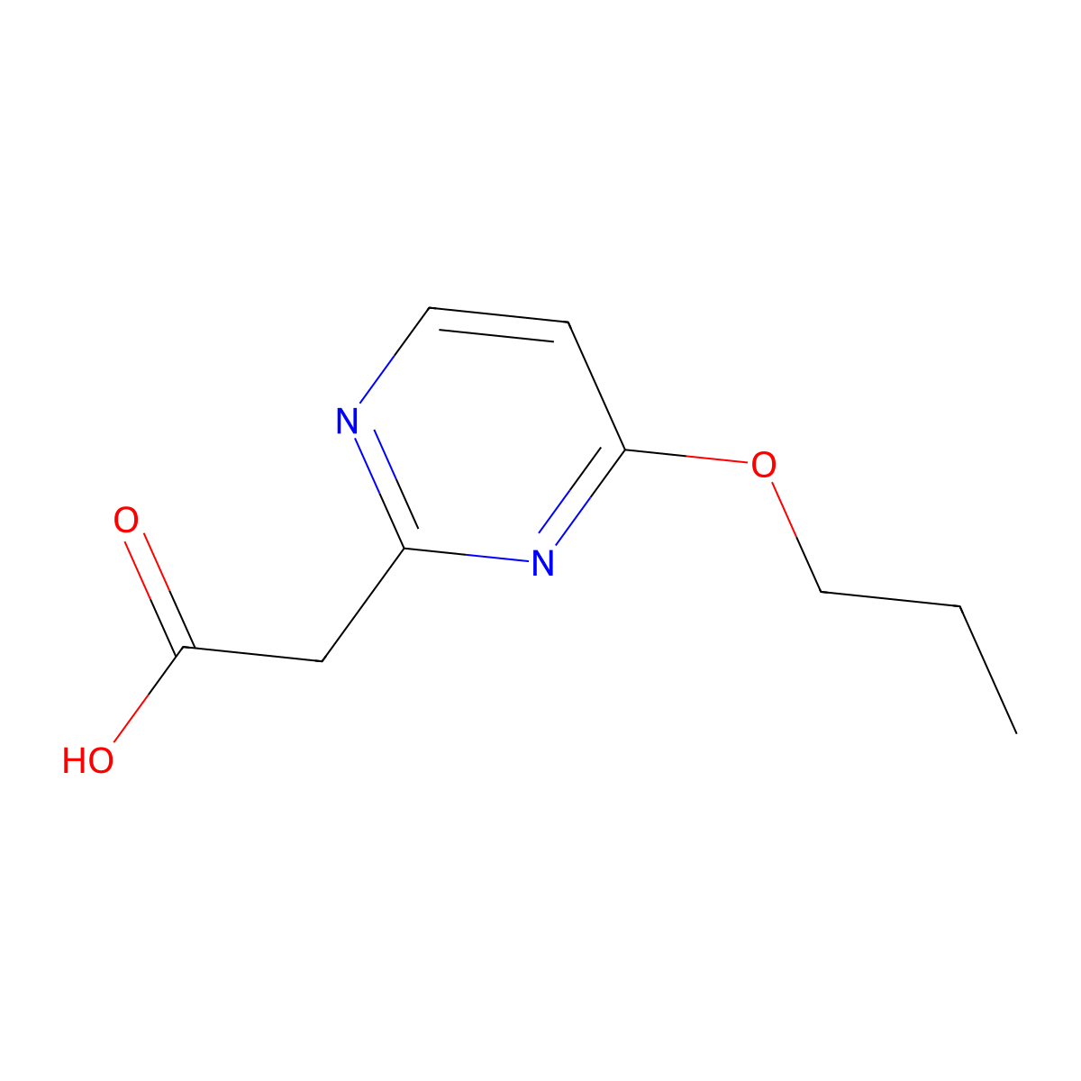2-(4-Propoxypyrimidin-2-yl)acetic acid molecular structure, CAS 1566329-24-5
