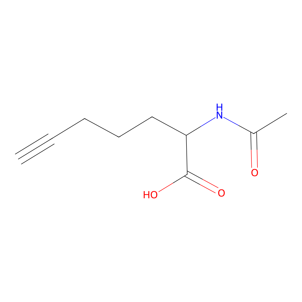 2-Acetamidohept-6-ynoic acid molecular structure, CAS 1566331-88-1