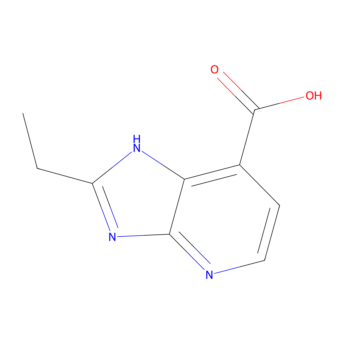 2-ethyl-3H-imidazo[4,5-b]pyridine-7-carboxylic acid molecular structure, CAS 1566332-62-4