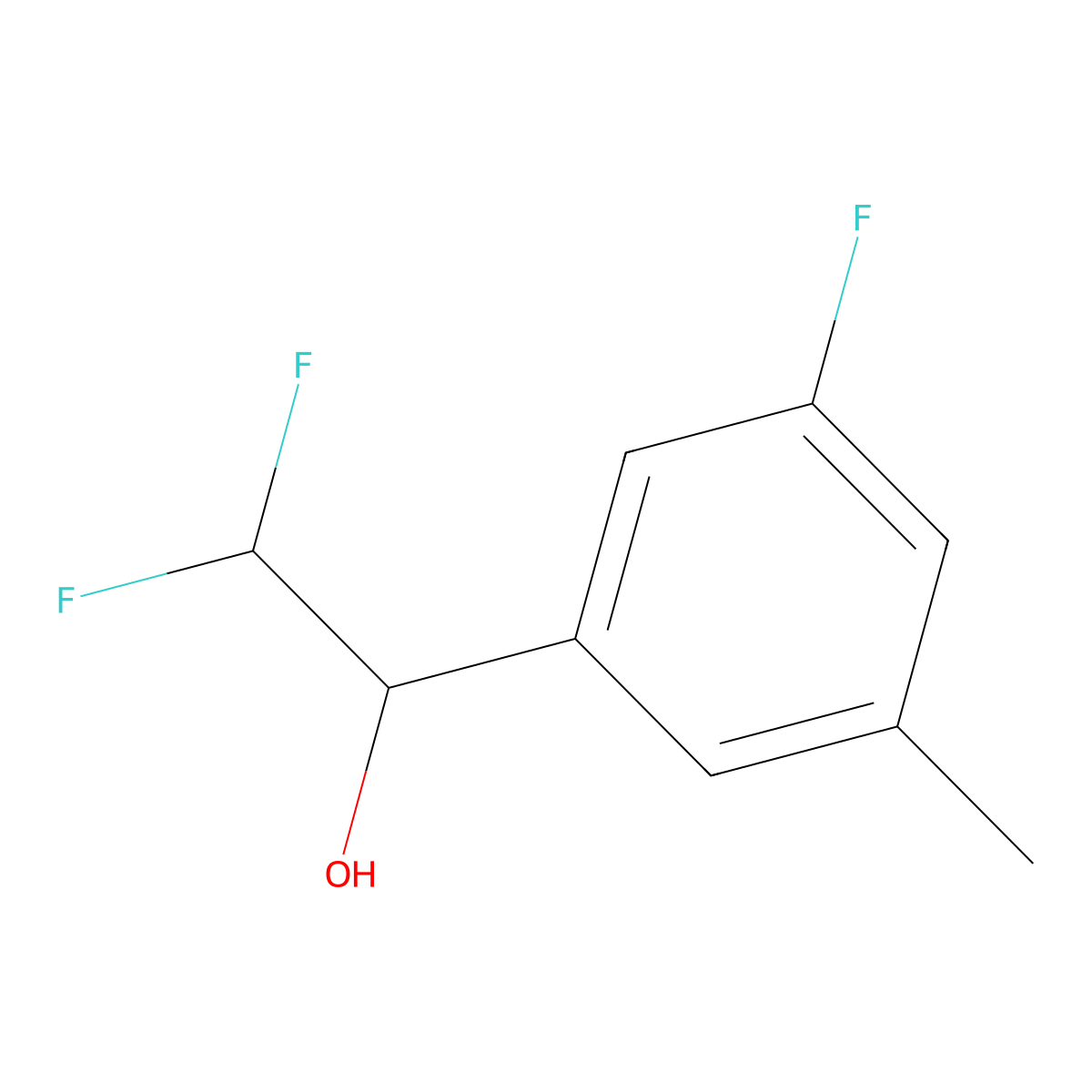 2,2-Difluoro-1-(3-fluoro-5-methylphenyl)ethan-1-ol molecular structure, CAS 1566346-44-8
