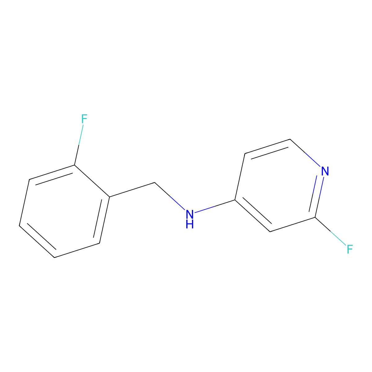 2-fluoro-N-[(2-fluorophenyl)methyl]pyridin-4-amine molecular structure, CAS 1566347-13-4