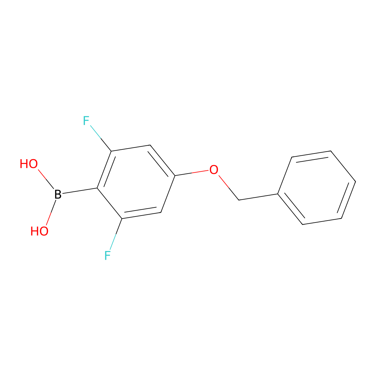 4-Benzyloxy-2,6-difluorophenylboronic acid molecular structure, CAS 156635-89-1