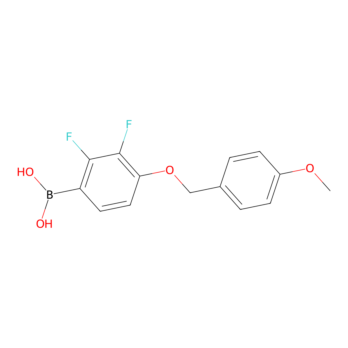 Boronic acid, [2,3-difluoro-4-[(4-methoxyphenyl)methoxy]phenyl]- molecular structure, CAS 156635-91-5