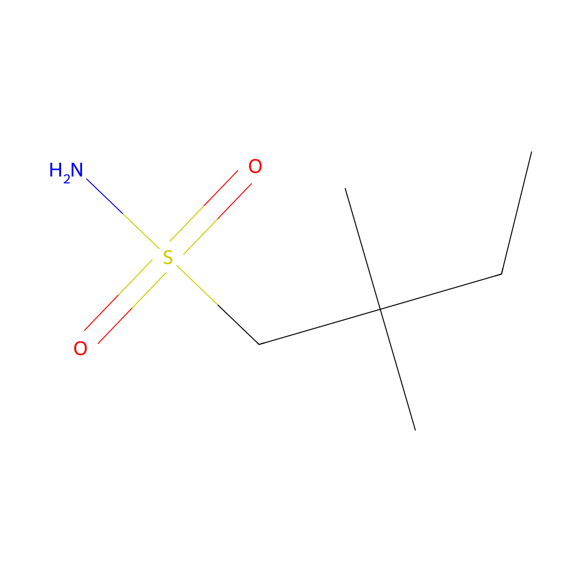 2,2-Dimethylbutane-1-sulfonamide molecular structure, CAS 1566355-58-5