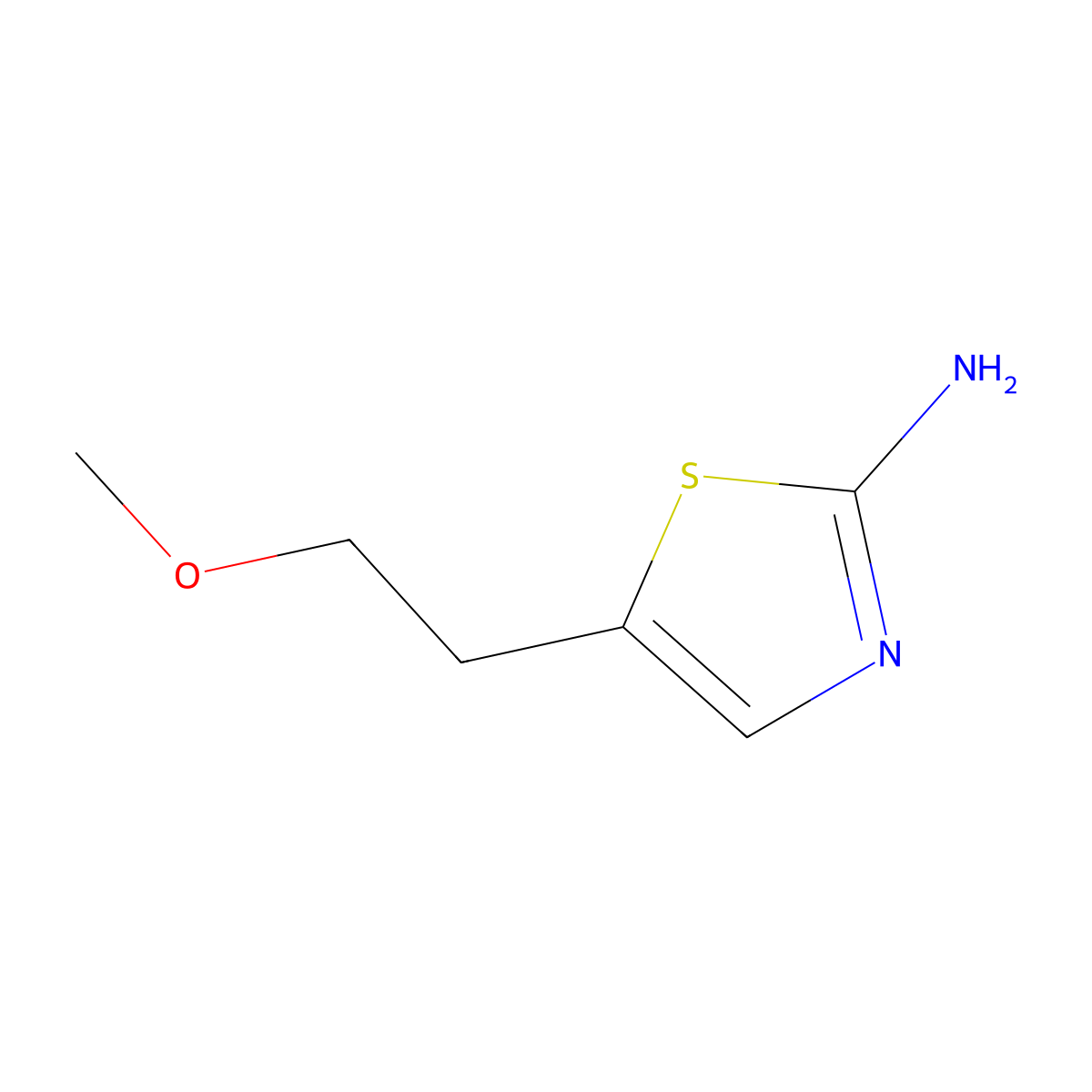 5-(2-Methoxyethyl)-1,3-thiazol-2-amine molecular structure, CAS 1566361-15-6