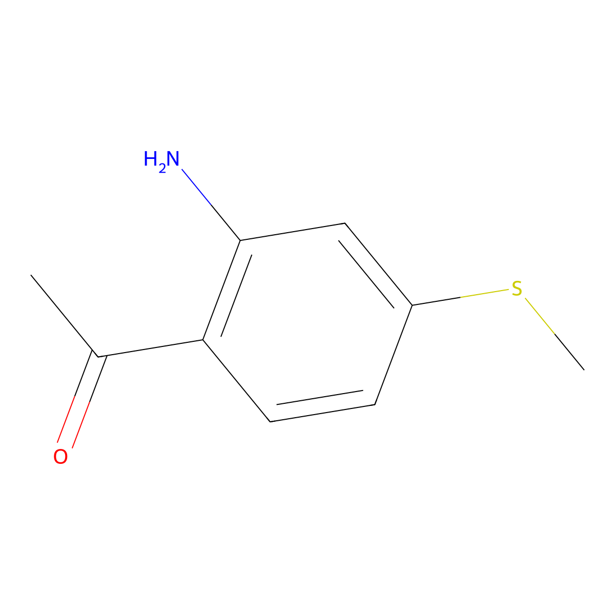 1-(2-Amino-4-(methylthio)phenyl)ethanone molecular structure, CAS 1566362-28-4