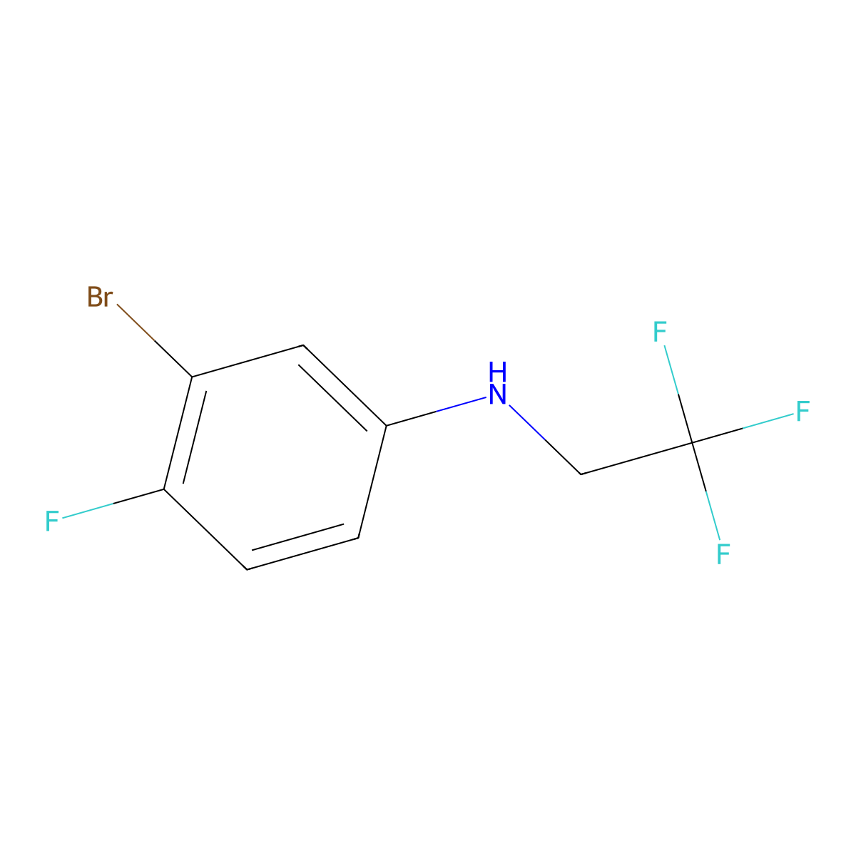 3-Bromo-4-fluoro-N-(2,2,2-trifluoroethyl)aniline molecular structure, CAS 1566365-23-8